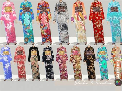 Japanese Kimono at Studio K-Creation » Sims 4 Updates