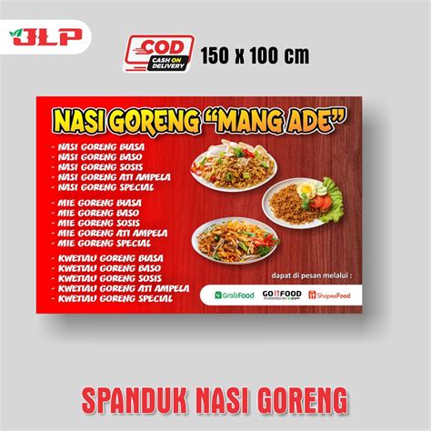 Jual SPANDUK NASI GORENG UKURAN 150 x 100 cm / spanduk nasgor / BANNER NASI GORENG | Shopee ...