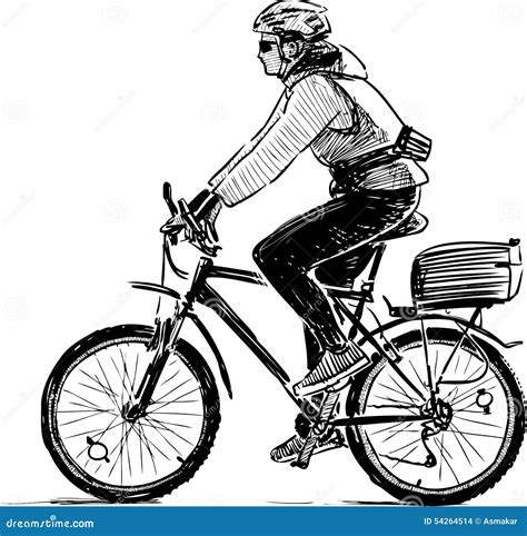 Cyclist sketch stock vector. Illustration of outdoor - 54264514