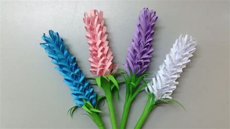 How to make lavender paper flower, Easy origami flowers for beginners making, DIY-Paper Crafts