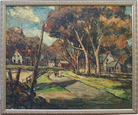 Original impressionist country landscape oil painting NY by Walter from artnotch on Ruby Lane