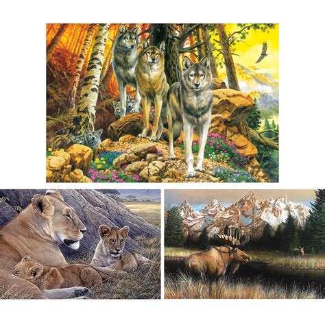 Set of 3: Wildlife 500 Piece Jigsaw Puzzles | Spilsbury