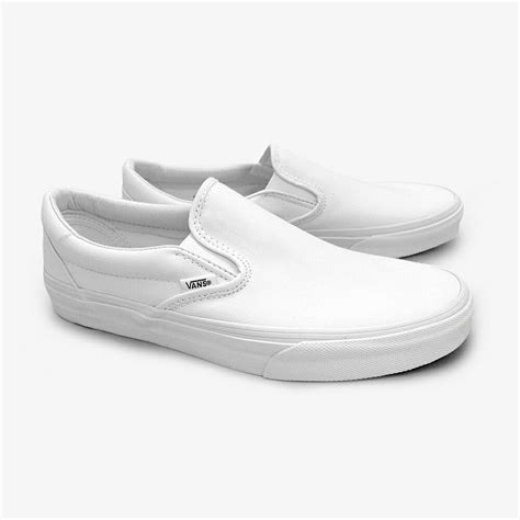 Vans White Slip Ons oxforddynamics.co.uk