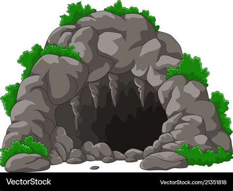 Cartoon the cave with stalactites Royalty Free Vector Image