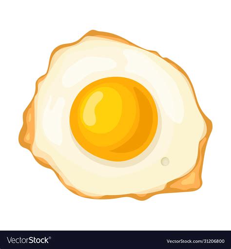 Fried egg iconcartoon icon isolated Royalty Free Vector