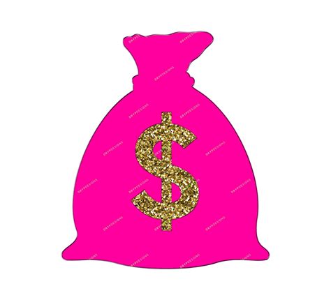 Pink Money Bag PNG Graphic Gold Glitter Money Sign - Etsy Australia