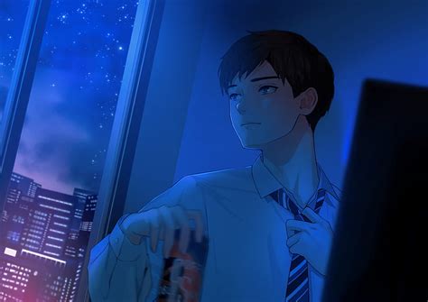 4K free download | Anime, Boy, Night, Starry Sky, HD wallpaper | Peakpx