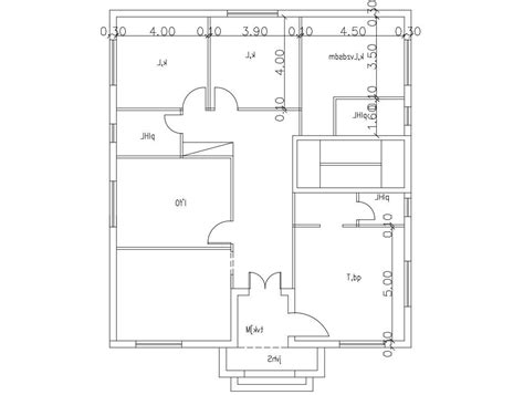 AutoCAD Drawing House Floor Plan With Dimension Design - Cadbull