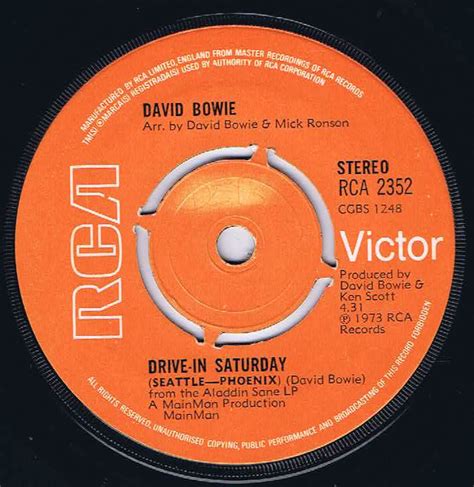 David Bowie – Drive-In Saturday – RCA 2352 – 7-inch Vinyl Record • Wax Vinyl Records