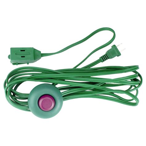 15' Green Indoor Power Extension Cord with 3-Outlets and Foot Switch - Walmart.com - Walmart.com