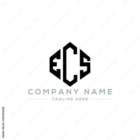 ECS letter logo design with polygon shape. ECS polygon logo monogram ...