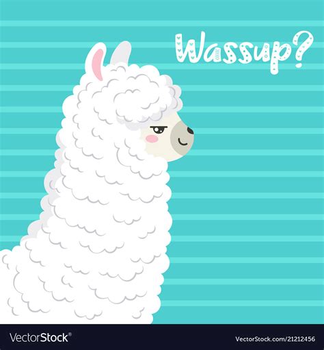 Cute cartoon llama doodle Royalty Free Vector Image