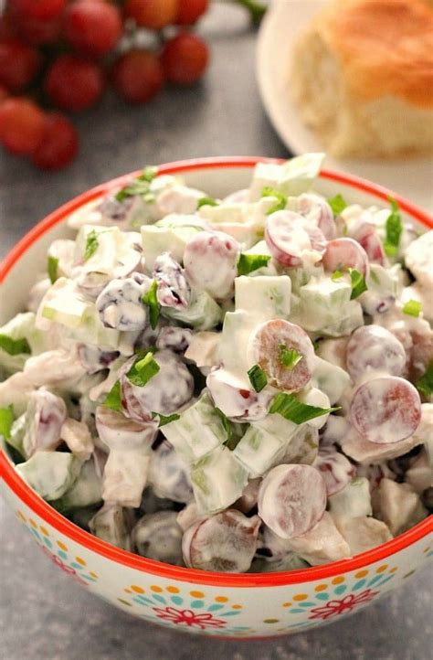 Easy Chicken Salad with Grapes - Crunchy Creamy Sweet