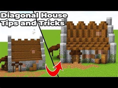 How to build a DIAGONAL house in Minecraft 1.14 | Minecraft gebouwen ...