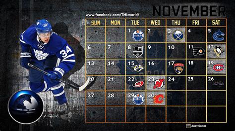 Maple Leafs Schedule Desktop BG (November) 2275x1280p : r/leafs