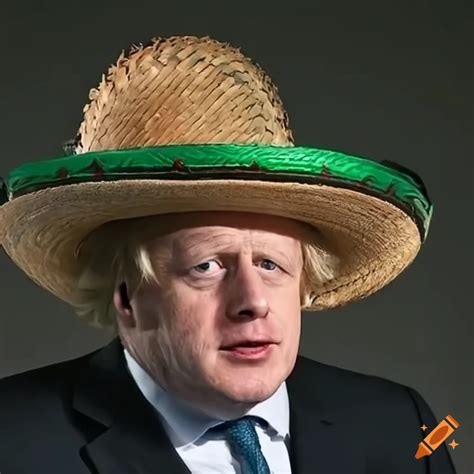 Boris johnson wearing a mexican sombrero on Craiyon