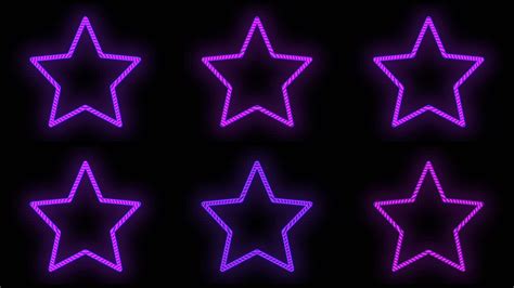 Premium stock video - Neon purple stars pattern in night