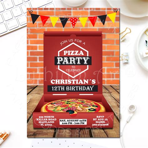 Pizza Invitation, Pizza Party Invitation, Little Chef Invitation, Italian Pizza Party, Birthday ...