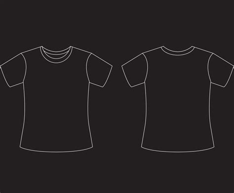 T-Shirt White Outline Template | FreeVectors