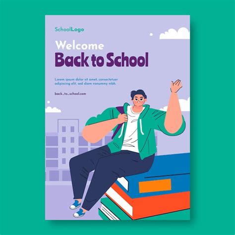 Free Vector | Vertical poster template for back to school season