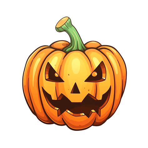 Cute Jack o lantern isolated on transparent background, cartoon Halloween, , digital ...