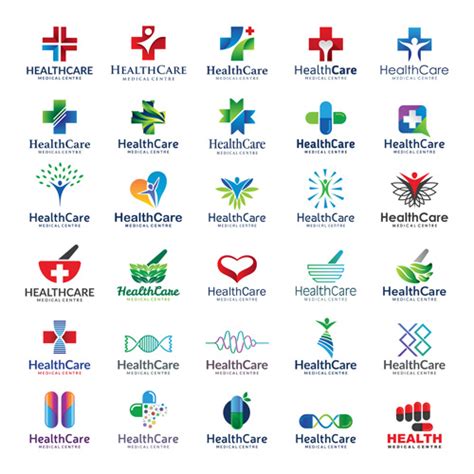 healthcare logos creative design vector free download