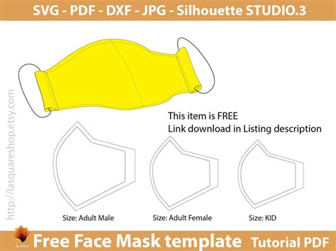 Free Face Mask templates, SVG face mask, face mask printable instant ...