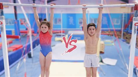 GIRLS vs BOYS GYMNASTICS CHALLENGE! **9 year old Super Strength**