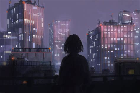 Aesthetic Anime City Desktop Wallpapers - Wallpaper Cave