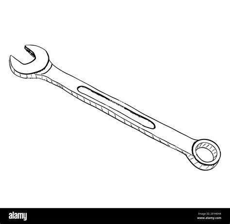 Drawing wrench repair tool symbol hi-res stock photography and images - Alamy