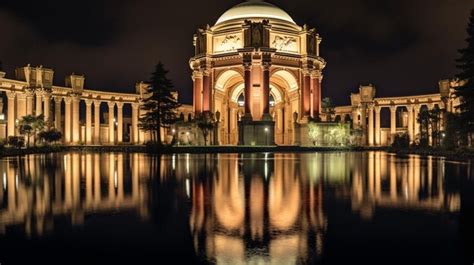 Premium AI Image | Night view of Palace of Fine Arts