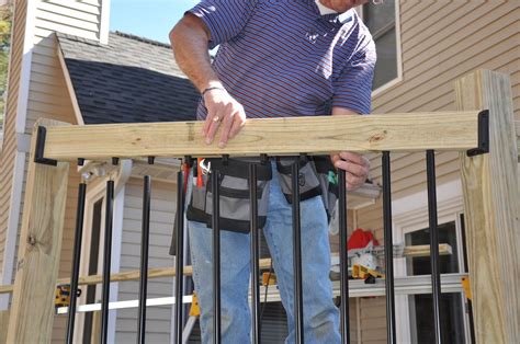 How To Build Deck Stair Railing With Metal Balusters