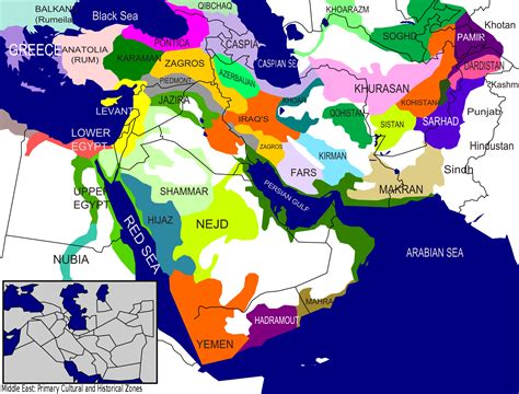 Cultural Map Of The Middle East 1973 Islam - Bank2home.com