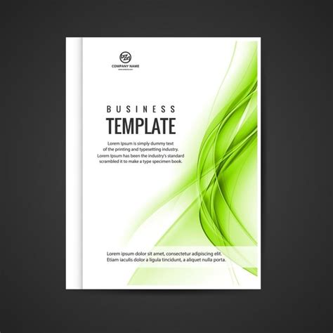 Free Vector | Green wavy business booklet