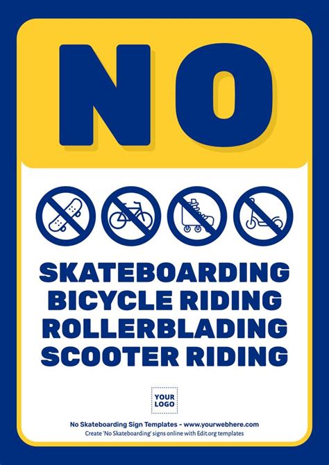 Free No Skateboarding Sign Templates