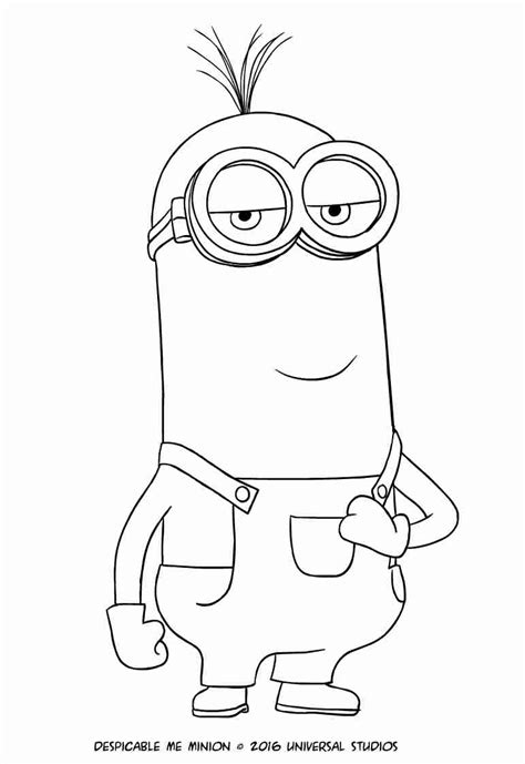 Minion Coloring Pages Kevin at GetColorings.com | Free printable colorings pages to print and color