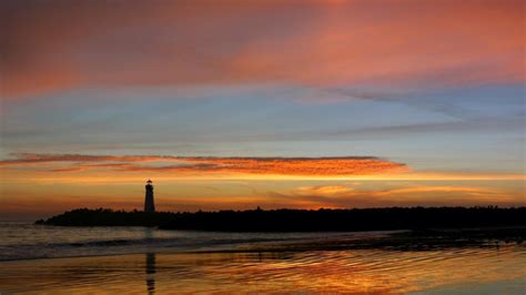 wallpaper Santa Cruz Breakwater Lighthouse, California, USA HD : Widescreen : High Definition ...