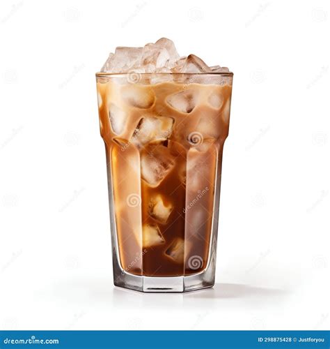 Iced Coffee with Cream Swirls in Glass. Generative Ai Stock Illustration - Illustration of stir ...