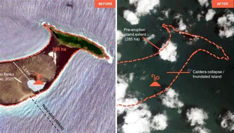 Tonga volcano and tsunami: UN shares before and after satellite ...