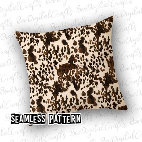 SEAMLESS Pattern Cowhide Western Digital Fabric Design Cow - Etsy