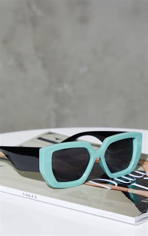 Green Chunky Cat Eye Sunglasses | Accessories | PrettyLittleThing IRE