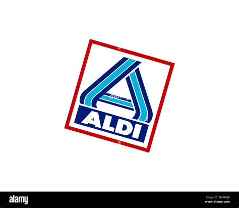 Aldi, rotated logo, white background B Stock Photo - Alamy