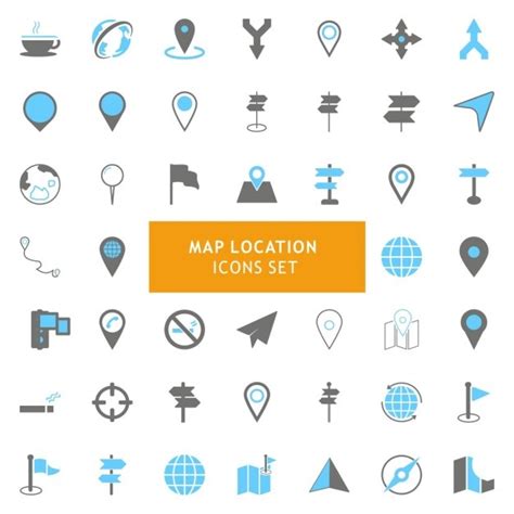 Free Vector | Icons set about maps