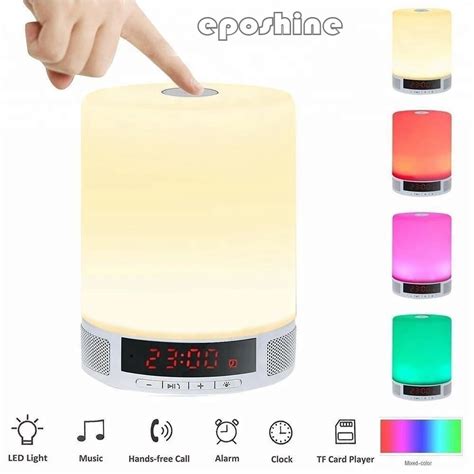 Touch colorful LED Bluetooth speaker wake up night light bedside lamp outdoor audio table lamp ...