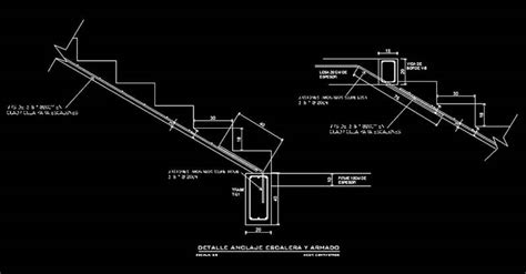 Detalles escalera de hormigón en AutoCAD - DWGAutoCAD