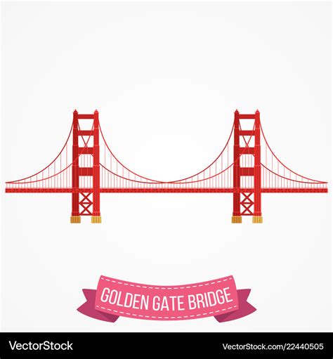 Golden gate bridge icon on white background Vector Image