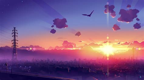 Aesthetic Sunset Desktop Anime Wallpapers - Wallpaper Cave