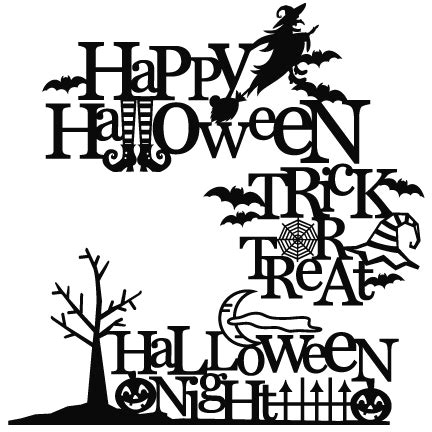 Halloween Titles SVG scrapbook title SVG cutting files crow svg cut file halloween cute files ...