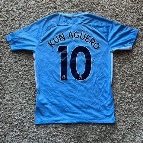 Manchester City Sergio Agüero Jersey Size Youth... - Depop