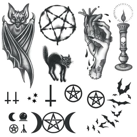 Witchcraft Tattoo Set Witch Tattoos / Wiccan Tattoo / Demon - Etsy Canada